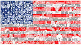 Charles Fazzino 3D Art Charles Fazzino 3D Art Historically... Our American Flag (DX) (Framed)